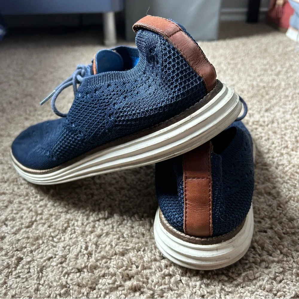 M Navy Blue Cole Haan OriginalGrand Wingtip Oxford Shoe Size 10 |F18